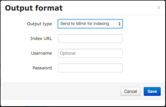 Outputting to Mímir